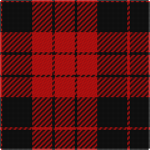 R/2 K24 R16 K2 R/16 tartan Tartan detail