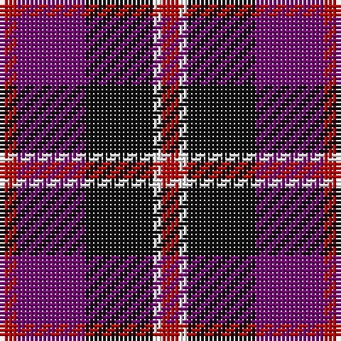R/4 P16 K16 W2 R/4 tartan Tartan detail