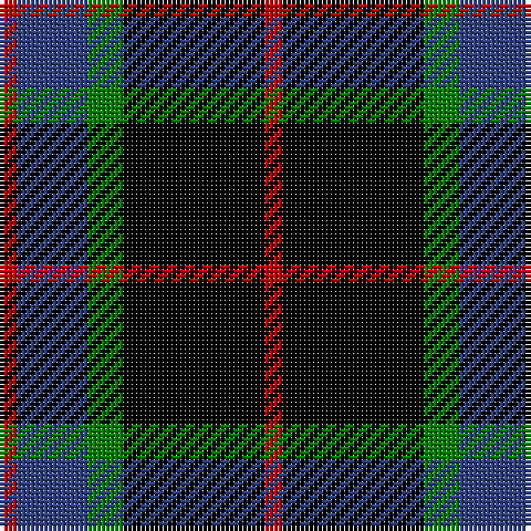 R/4 B16 G8 K32 R/4 tartan Tartan detail