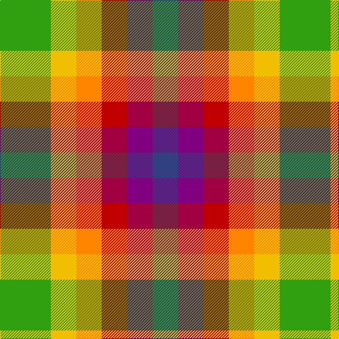G/72 Y36 O36 R36 P36 B/36 tartan Tartan detail