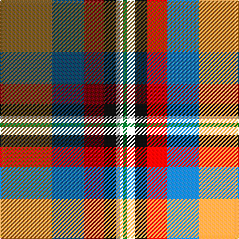 G/4 W8 K12 R20 B32 O/52 tartan Tartan detail