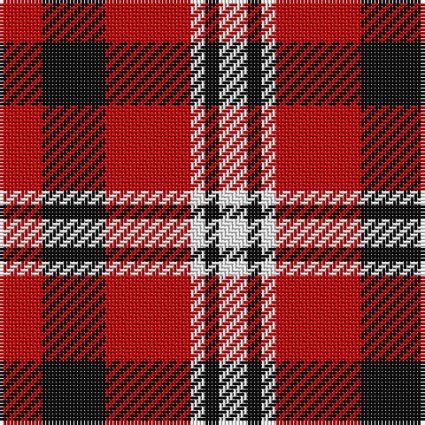 R/12 K18 R24 W4 K4 W/8 tartan Tartan detail