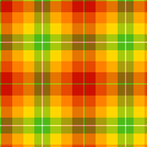 G/4 R36 O36 Y36 G24 W/4 tartan Tartan detail