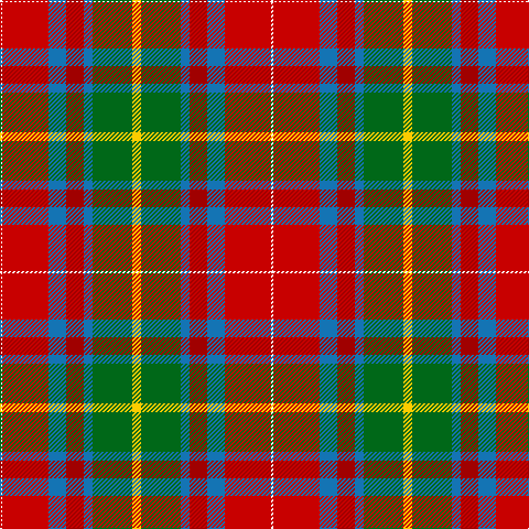W/2 R42 B16 DR16 B8 G36 Y/8 tartan Tartan detail