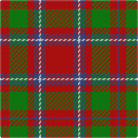B/2 R6 G16 R6 B4 LN2 B4 R/24 tartan Tartan detail