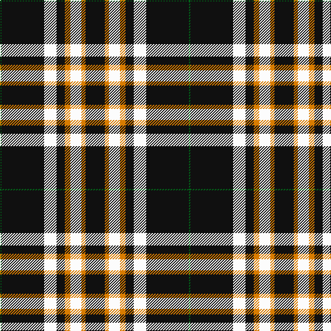 G/2 K62 W18 K12 O8 W16 O6 K/28 tartan Tartan detail