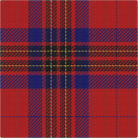 DB/1 R32 DB16 R4 K6 Y1 K6 R/4 tartan Tartan detail