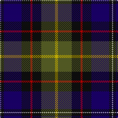 W/2 K6 DB36 K18 R4 K18 G28 Y/6 tartan Tartan detail