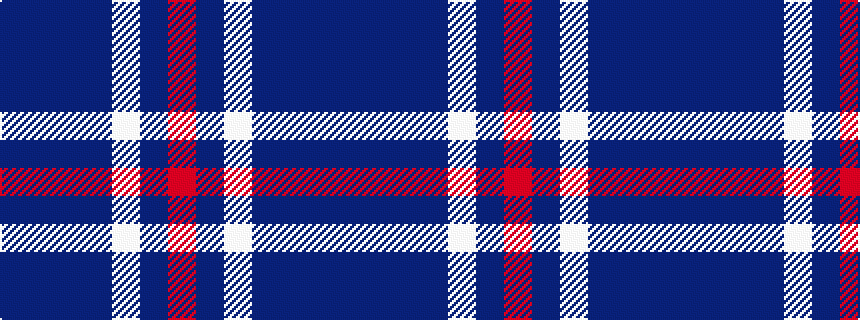 idealised woven sample of pattern BBBBWBR
