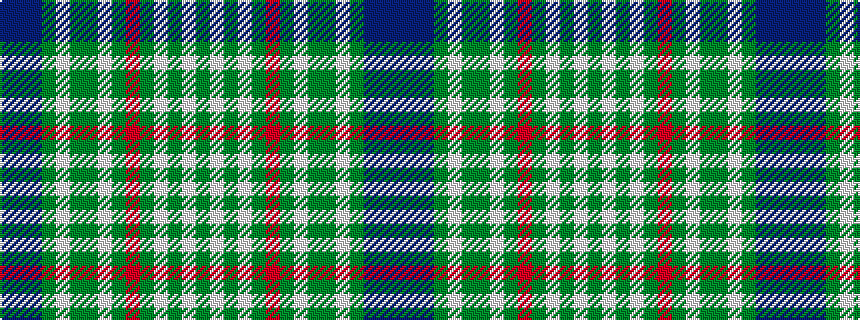 idealised woven sample of pattern BBBGWGGWGRGWGWG