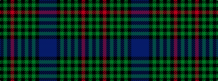 idealised woven sample of pattern BBBKGKGKGKRKGK