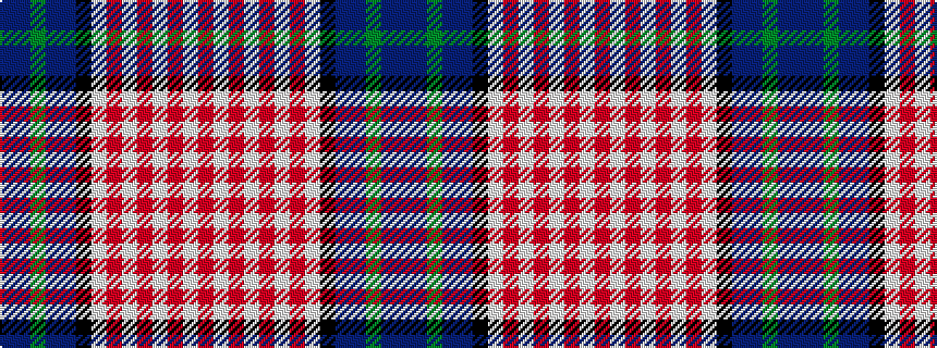 idealised woven sample of pattern BBGBBKWRWRWRWR