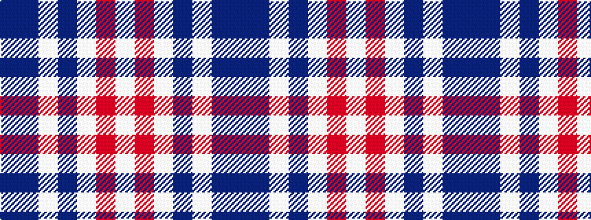 idealised woven sample of pattern BBWBWRW