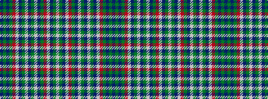 idealised woven sample of pattern BGBGRWBGWBGWBGRWBGW