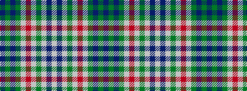 idealised woven sample of pattern BGBGWRWGWBW