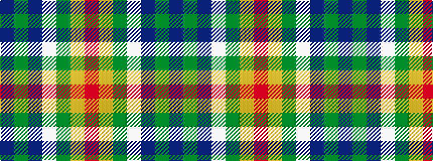 idealised woven sample of pattern BGBWGYR