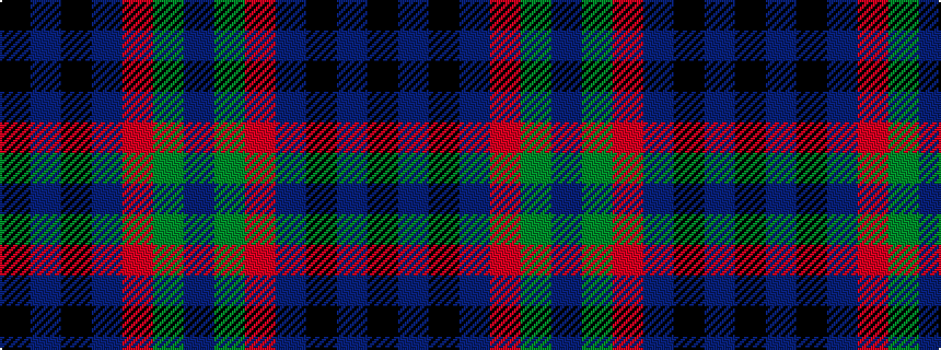 idealised woven sample of pattern BGRBKBK