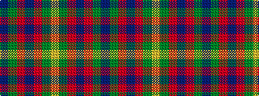 idealised woven sample of pattern BGRBRGY