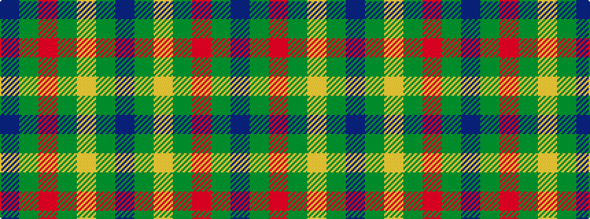 idealised woven sample of pattern BGRGYGB