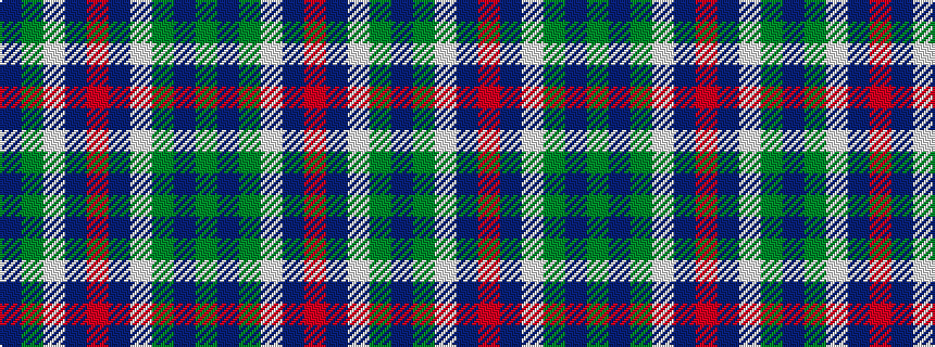 idealised woven sample of pattern BGWBRBWGBG