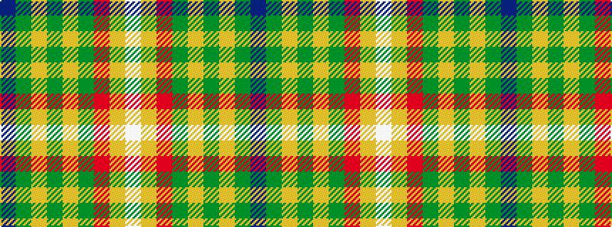 idealised woven sample of pattern BGYGYGRYW