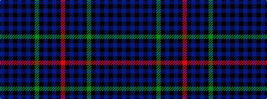 idealised woven sample of pattern BKBKBKBKGKBKBKR