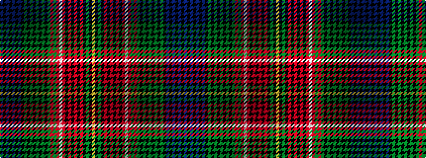 idealised woven sample of pattern BKBKBKBKGKGKGKGKGRGRWRKRKRKRKGKY