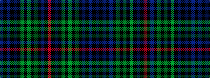 idealised woven sample of pattern BKBKBKGKGKGKBKR