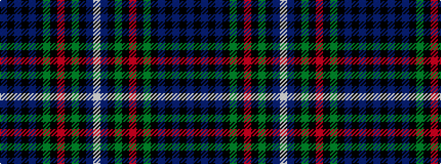idealised woven sample of pattern BKBKBKGKRKGKBW