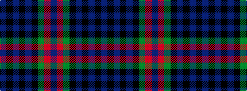 idealised woven sample of pattern BKBKBKGRB