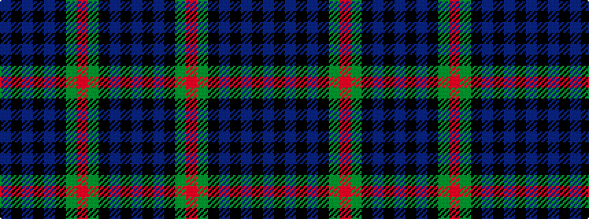 idealised woven sample of pattern BKBKBKGRGKBKB