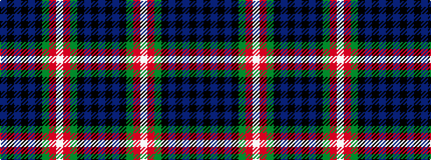 idealised woven sample of pattern BKBKBKGRWRGKBKB