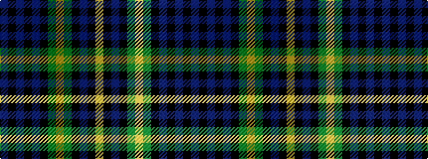 idealised woven sample of pattern BKBKBKGYGKBKY