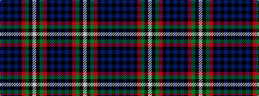 idealised woven sample of pattern BKBKBKRGKWKGRKBKB