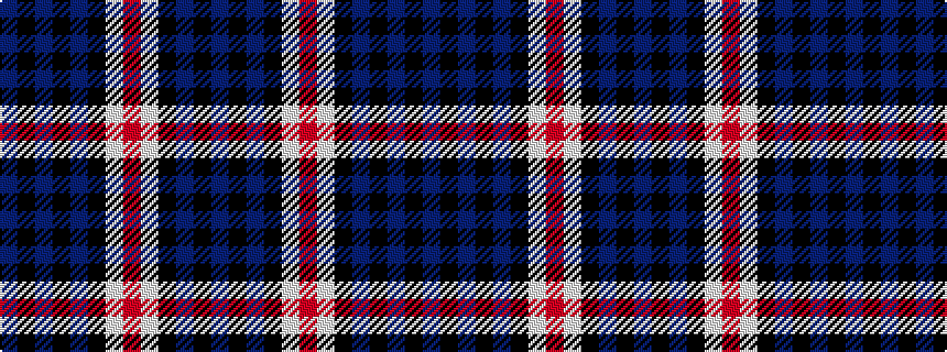 idealised woven sample of pattern BKBKBKWRWKBKB