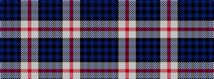 idealised woven sample of pattern BKBKBKWWRWWKBKB