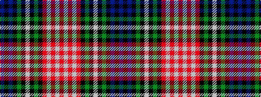 idealised woven sample of pattern BKBKGKWKGKRWRWR