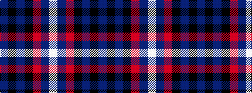 idealised woven sample of pattern BKBKRBW