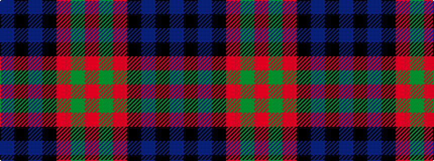 idealised woven sample of pattern BKBKRGR