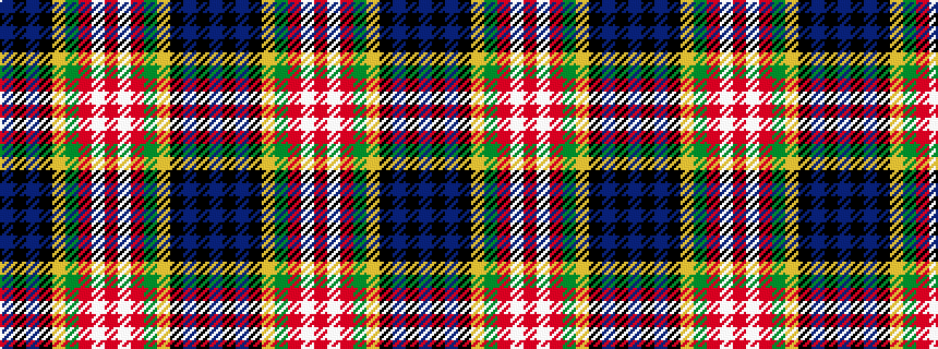 idealised woven sample of pattern BKBKYGRWRWRGYKBKB