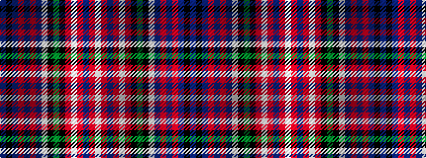 idealised woven sample of pattern BKBRBRBWKGKRWRBRW