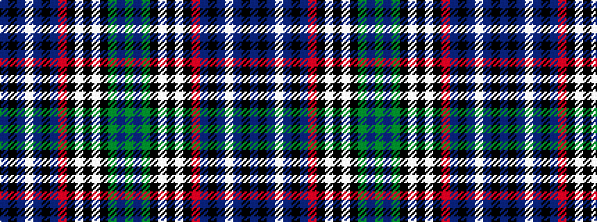 idealised woven sample of pattern BKBWBKBRKWKWKGBG