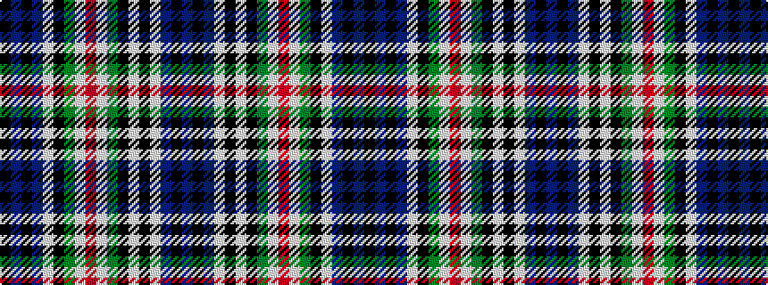 idealised woven sample of pattern BKBWKWKGWRWGKWBKBK