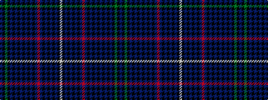 idealised woven sample of pattern BKGKBKBKBKBKBKBRBKBKBKBKW