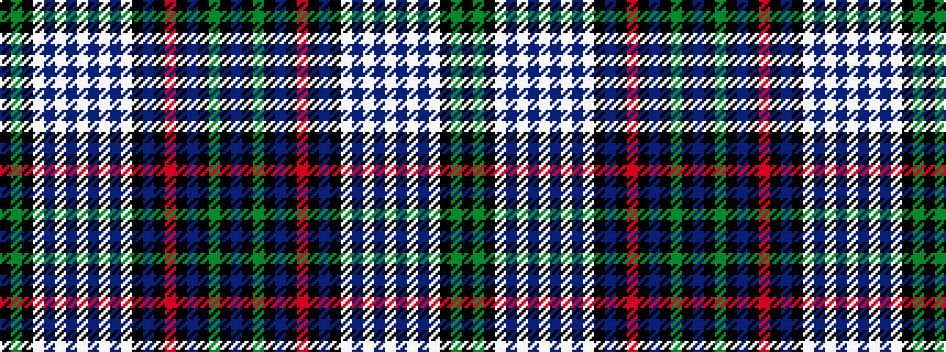 idealised woven sample of pattern BKGKBKRKBKWBWBWBWBWKGK