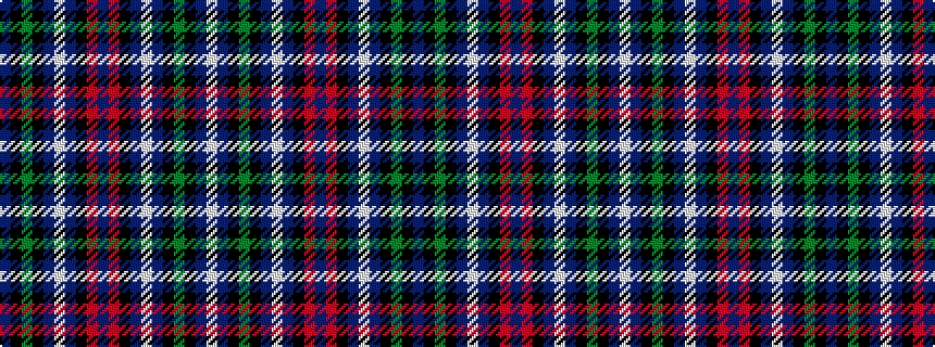 idealised woven sample of pattern BKGKBWBKRBRKBWBKGKBW