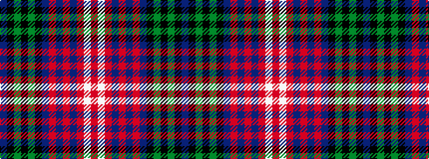 idealised woven sample of pattern BKGKGKBRBRBRWR