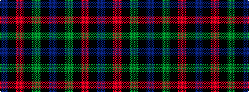 idealised woven sample of pattern BKGKRKB