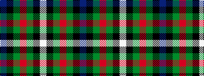 idealised woven sample of pattern BKGRGKW