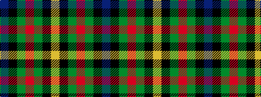 idealised woven sample of pattern BKGRGKY